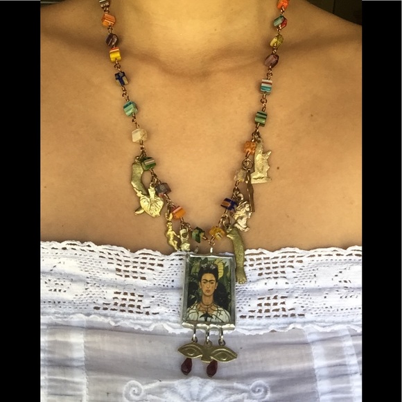 Frida Kahlo Handmade Milagros Necklace Mex… - Picture 2 of 7